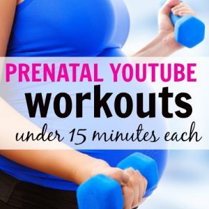 Prenatal workout videos on Youtube! The best prenatal workouts all under 15 minutes! Learn prenatal pilates, yoga and more with these YouTube videos that will get you in shape throughout your pregnancy